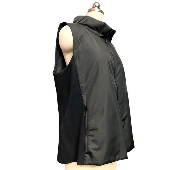 Lafayette 148 New York Women's Black Zip Up Ribbed Side Zipper Pocket Vest SZ XL - Picture 4 of 7